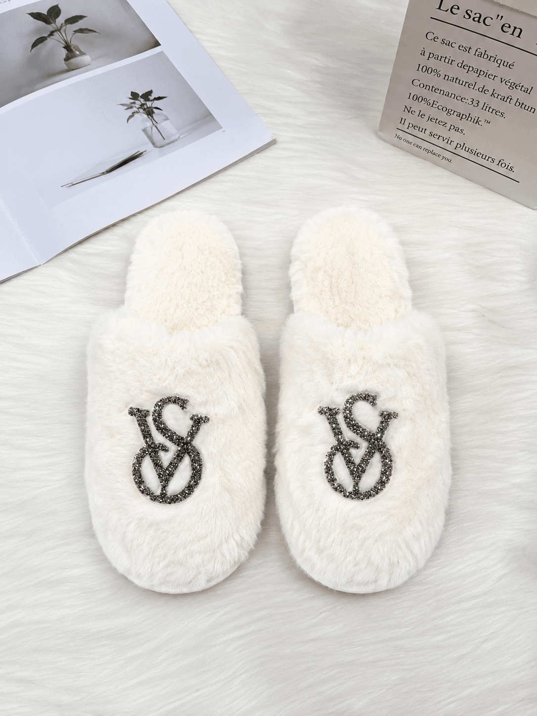 Plush Monogram Slippers