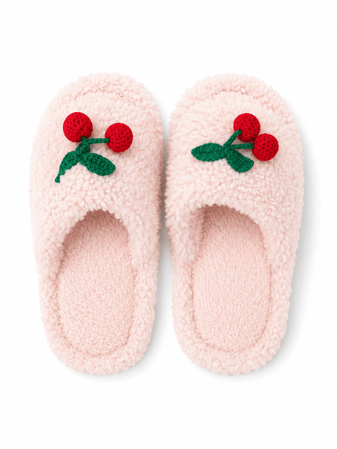 Cherry Plush House Slippers